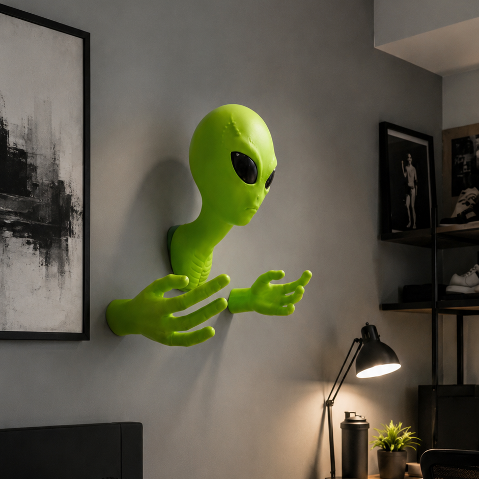 Green Alien Wall Decor